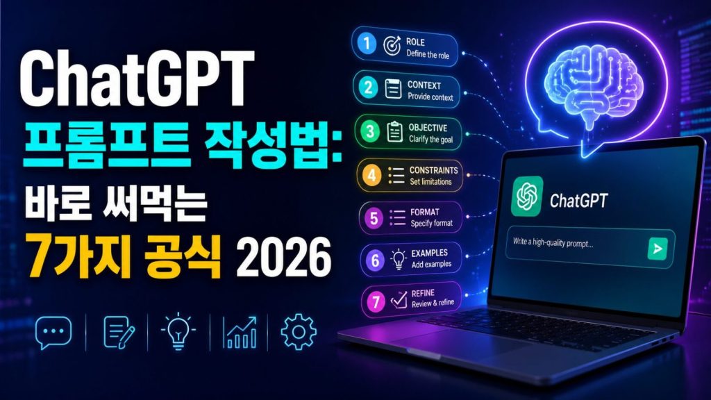 ChatGPT 프롬프트 작성법 — 역할·맥락·형식 등 7가지 공식