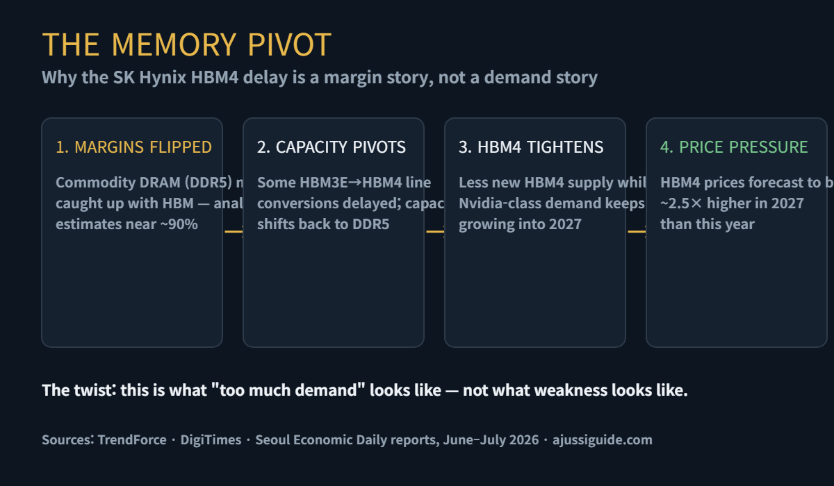SK Hynix HBM4 Delay: Why the Memory Pivot Matters for AI Investors 3 sk hynix hbm4 delay transmission channel — margin flip to price pressure