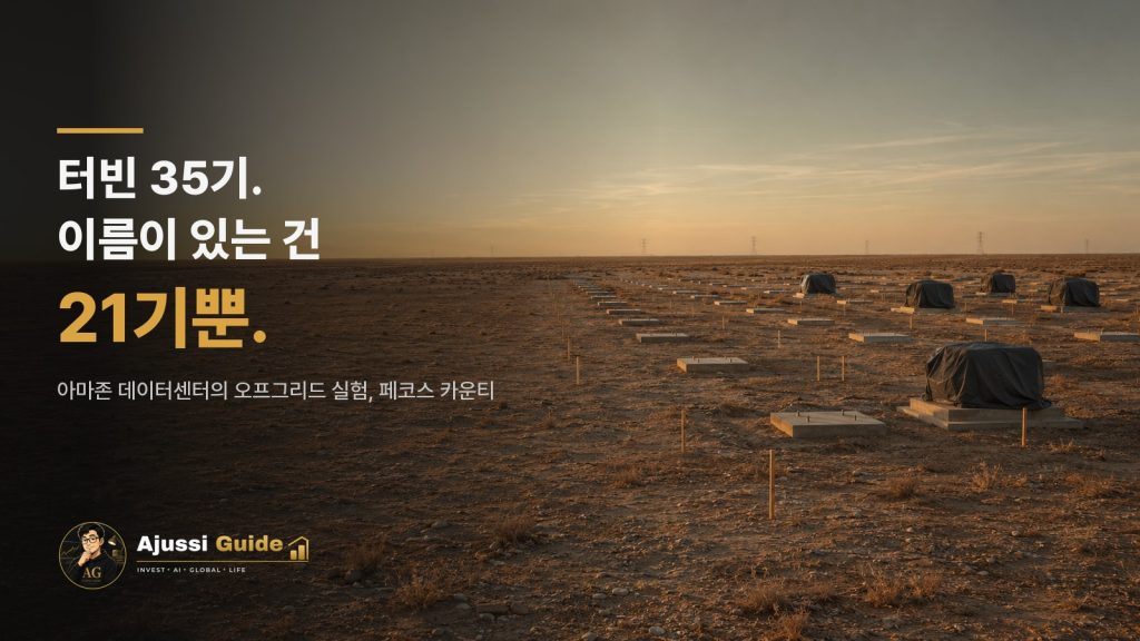 아마존 데이터센터 오프그리드 커버, 텍사스 사막의 터빈 기초 패드 격자