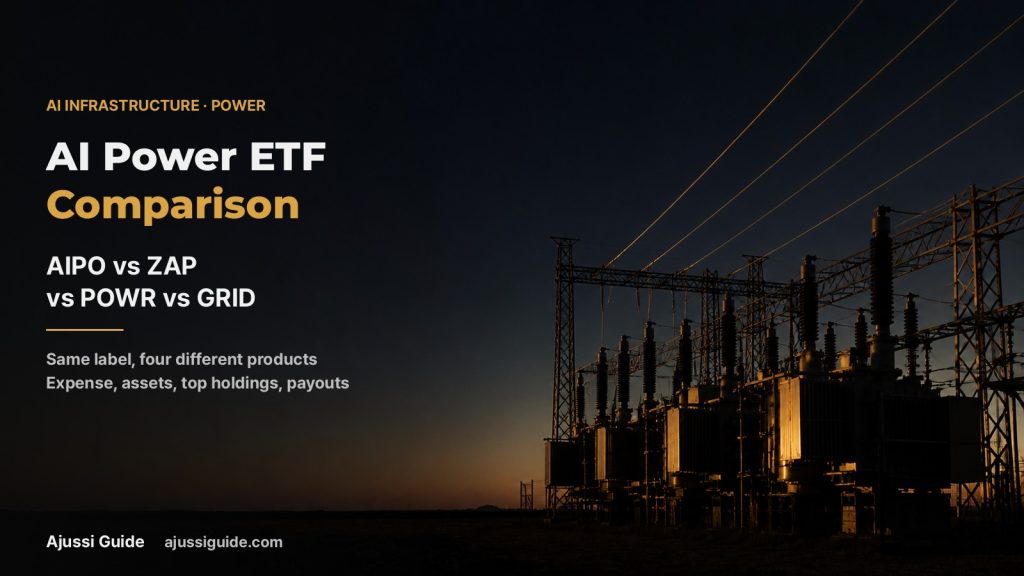 AI Power ETF Comparison: AIPO vs ZAP vs POWR vs GRID (2026) 3 ai power etf comparison aipo zap powr grid
